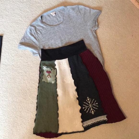 Patchwork knit winter mini-skirt mint condition - Picture 14 of 16